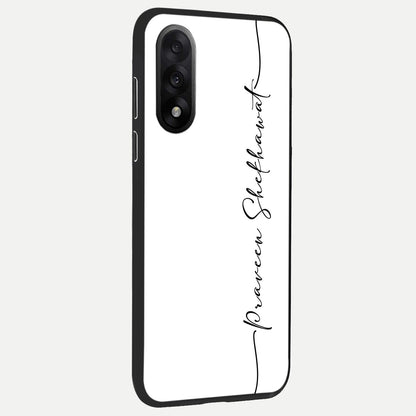  White Tune Custom Name back cover For Oneplus Nord 5 slim fit personalized glass case with aesthetic design