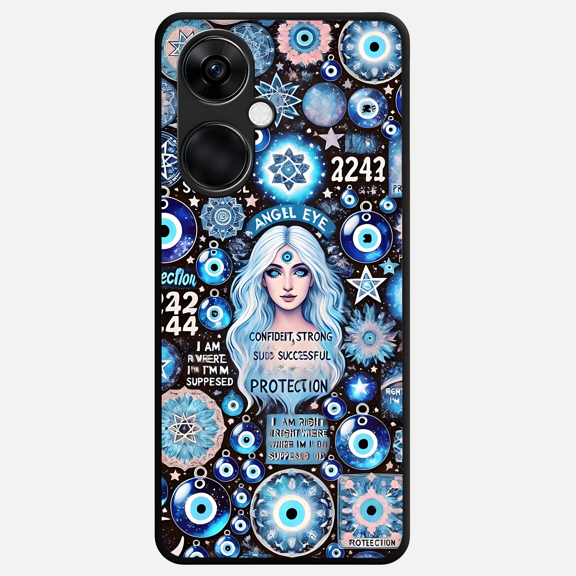  Angel Aura Shield Glass Case For Oneplus Nord CE3 back cover – full design glossy printed glass finish