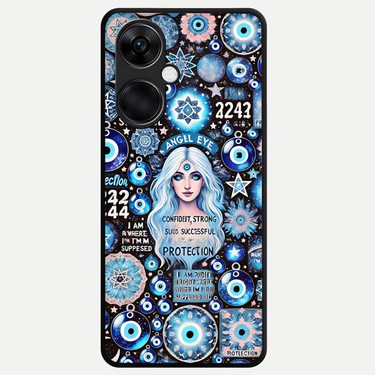  Angel Aura Shield Glass Case For Oneplus Nord CE3 back cover – full design glossy printed glass finish