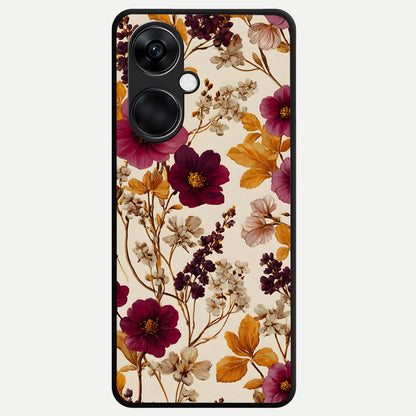  Autumn Wine Bloom Glass Case For Oneplus Nord CE3 back cover – full design glossy printed glass finish