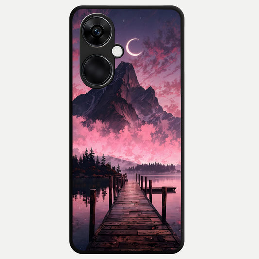  Beautiful Mountain View Glass Case For Oneplus Nord CE3 back cover – full design glossy printed glass finish