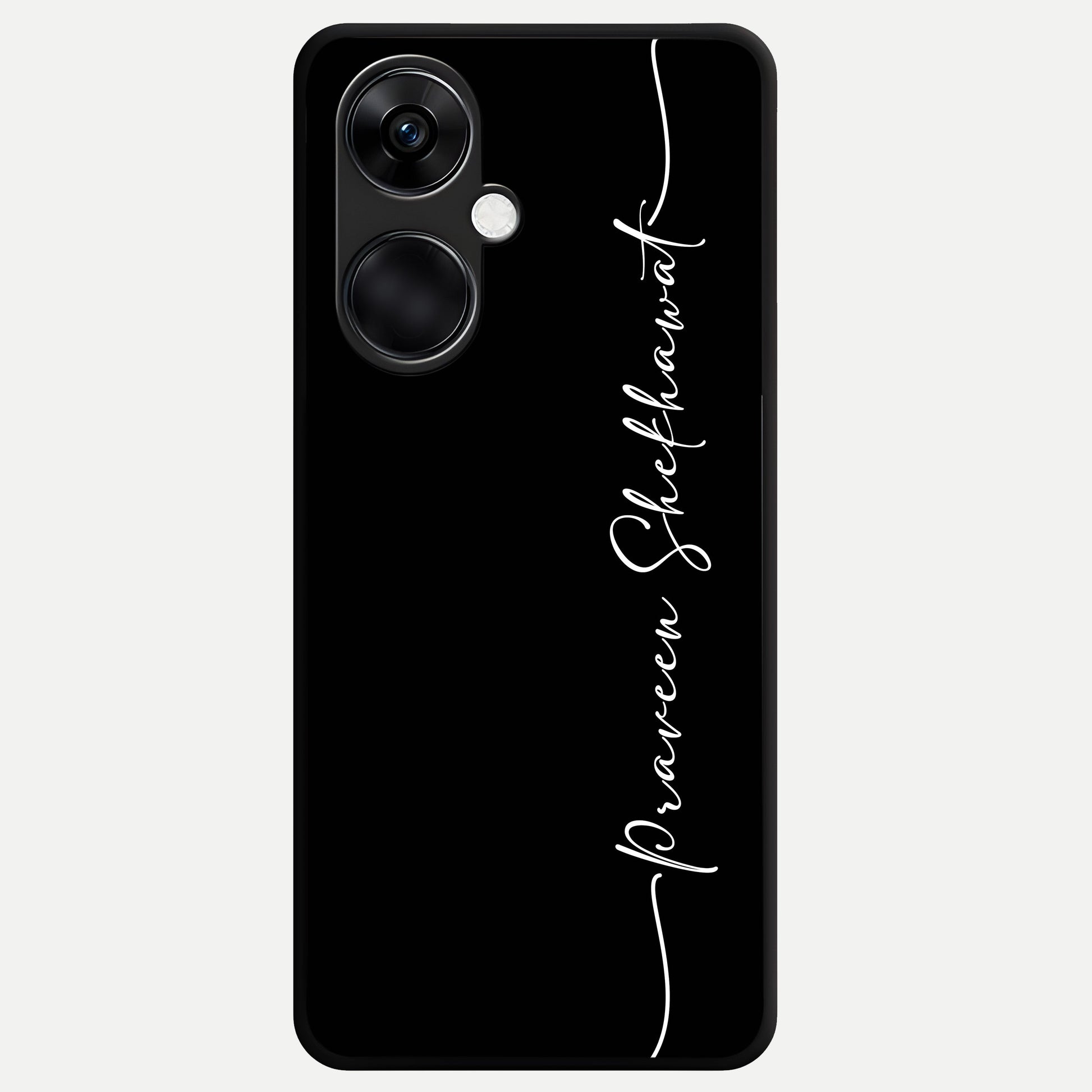  Black Tune Custom Name Glass Case For Oneplus Nord CE3 back cover – full design glossy printed glass finish