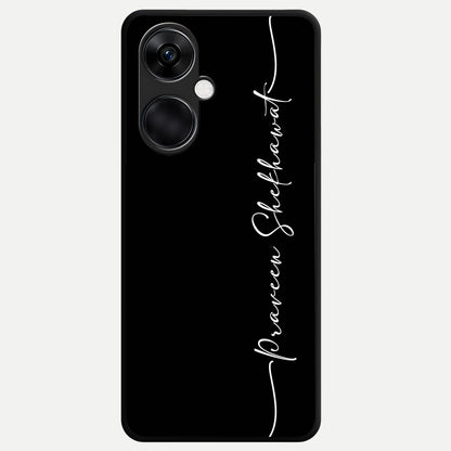  Black Tune Custom Name Glass Case For Oneplus Nord CE3 back cover – full design glossy printed glass finish