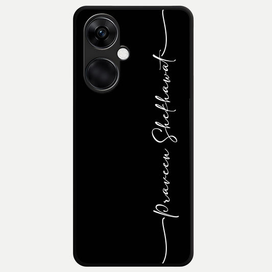  Black Tune Custom Name Glass Case For Oneplus Nord CE3 back cover – full design glossy printed glass finish