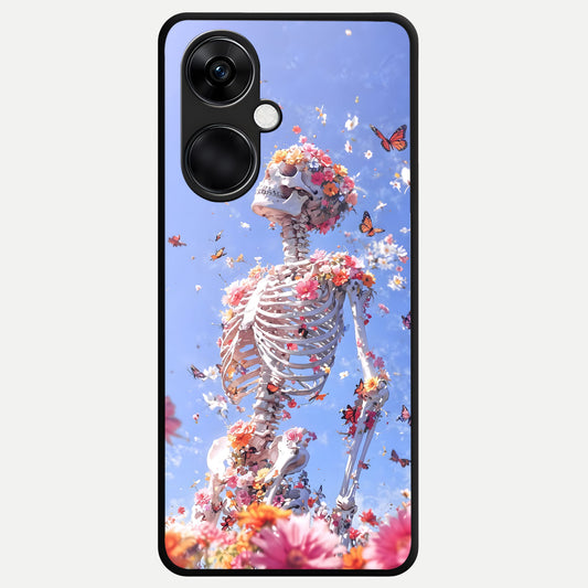  Bloom Beyond Bones Glass Case For Oneplus Nord CE3 back cover – full design glossy printed glass finish