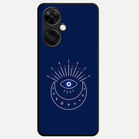  Blue Evil Eye Glass Case For Oneplus Nord CE3 back cover – full design glossy printed glass finish