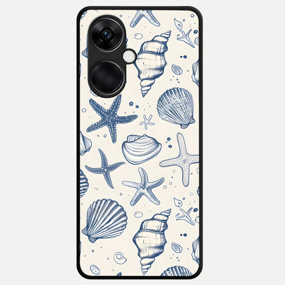  Blue Ocean Outline Glass Case For Oneplus Nord CE3 back cover – full design glossy printed glass finish