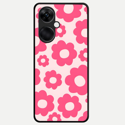  Blush Flower Pop Glass Case For Oneplus Nord CE3 back cover – full design glossy printed glass finish