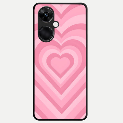  Blush Heart Waves Glass Case For Oneplus Nord CE3 back cover – full design glossy printed glass finish