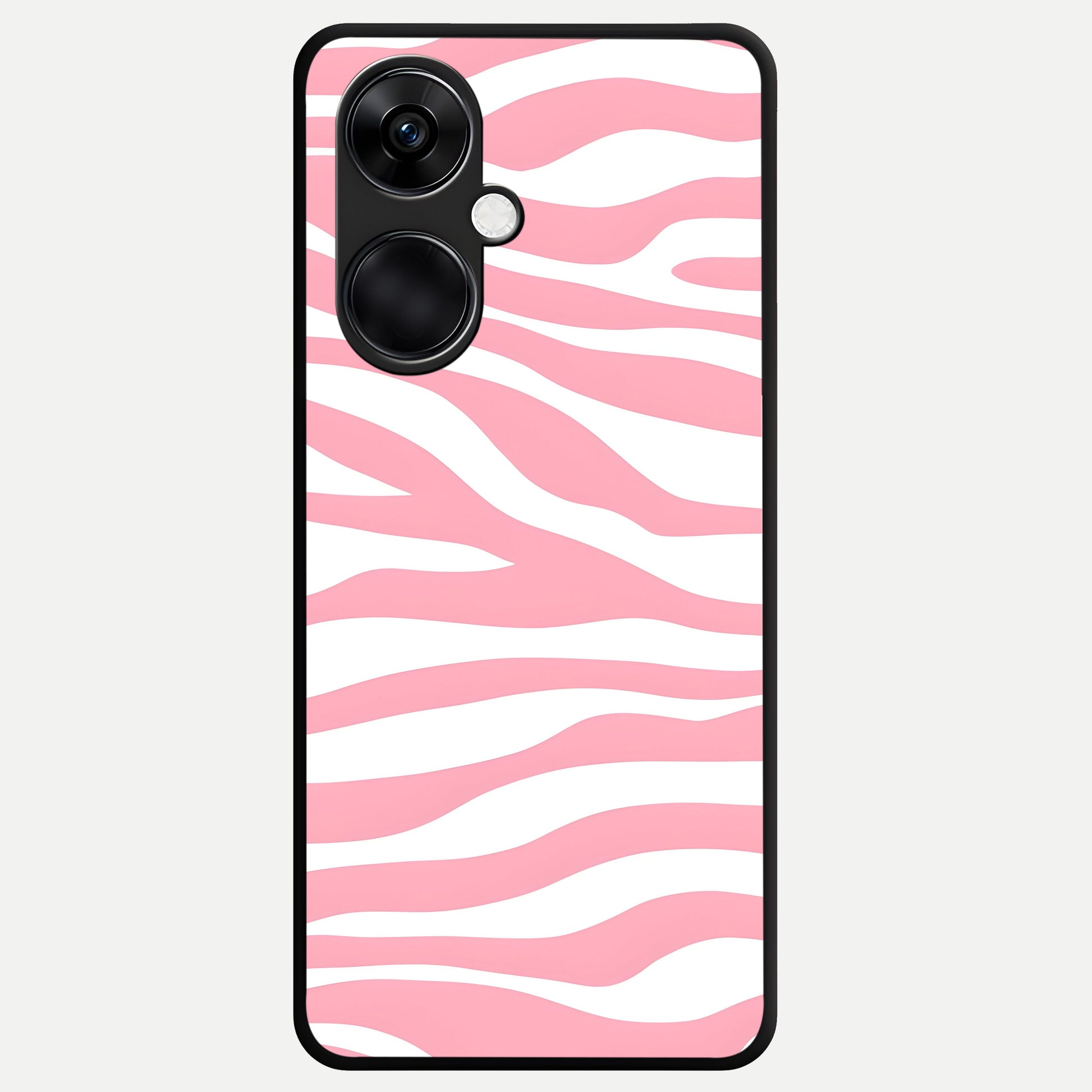  Blush Zebra Flow Glass Case For Oneplus Nord CE3 back cover – full design glossy printed glass finish