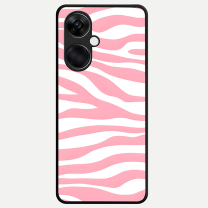  Blush Zebra Flow Glass Case For Oneplus Nord CE3 back cover – full design glossy printed glass finish
