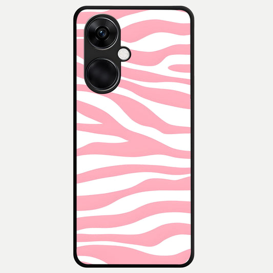 Blush Zebra Flow Glass Case For Oneplus Nord CE3 back cover – full design glossy printed glass finish