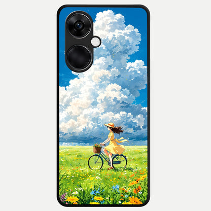  Breezy Meadow Ride Glass Case For Oneplus Nord CE3 back cover – full design glossy printed glass finish
