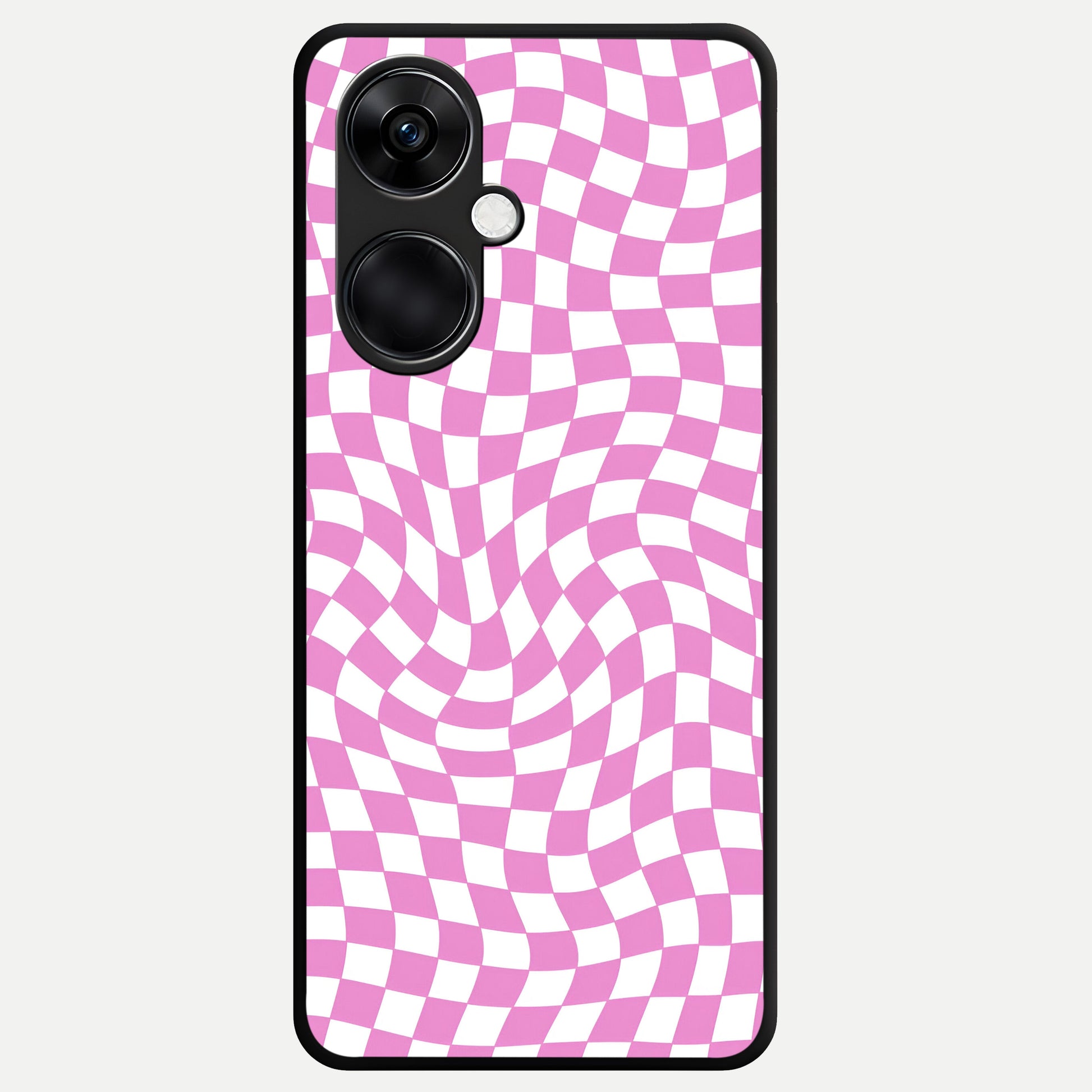  Bubblegum Check Wave Glass Case For Oneplus Nord CE3 back cover – full design glossy printed glass finish