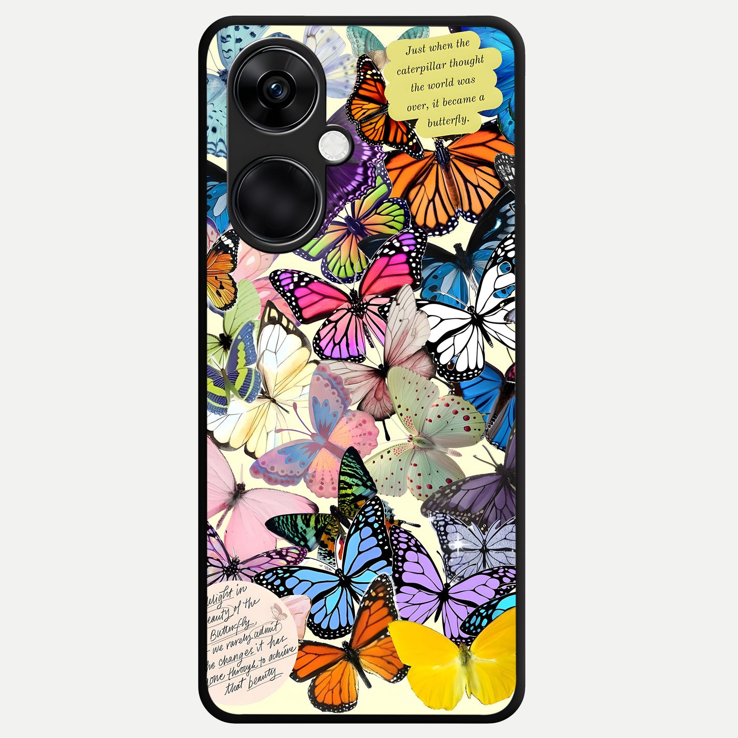  Butterflies Petal Dream Glass Case For Oneplus Nord CE3 back cover – full design glossy printed glass finish