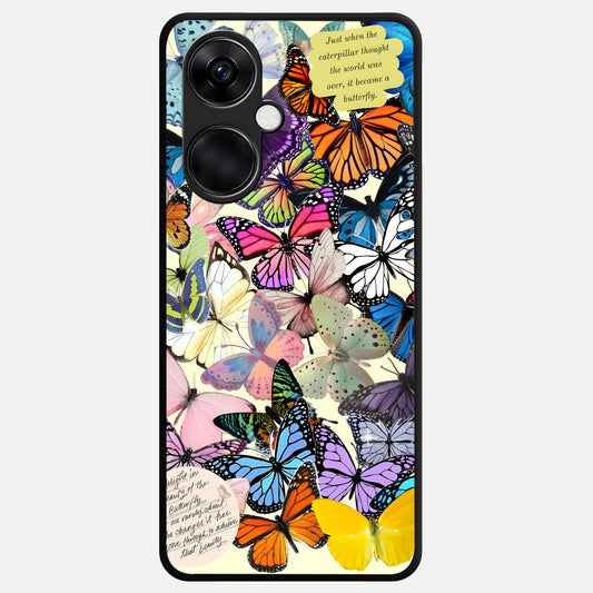  Butterflies Petal Dream Glass Case For Oneplus Nord CE3 back cover – full design glossy printed glass finish