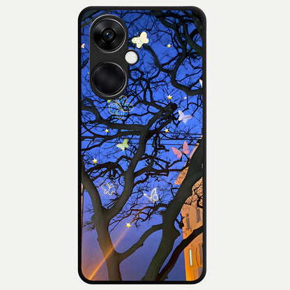  Butterfly Night Magic Glass Case For Oneplus Nord CE3 back cover – full design glossy printed glass finish