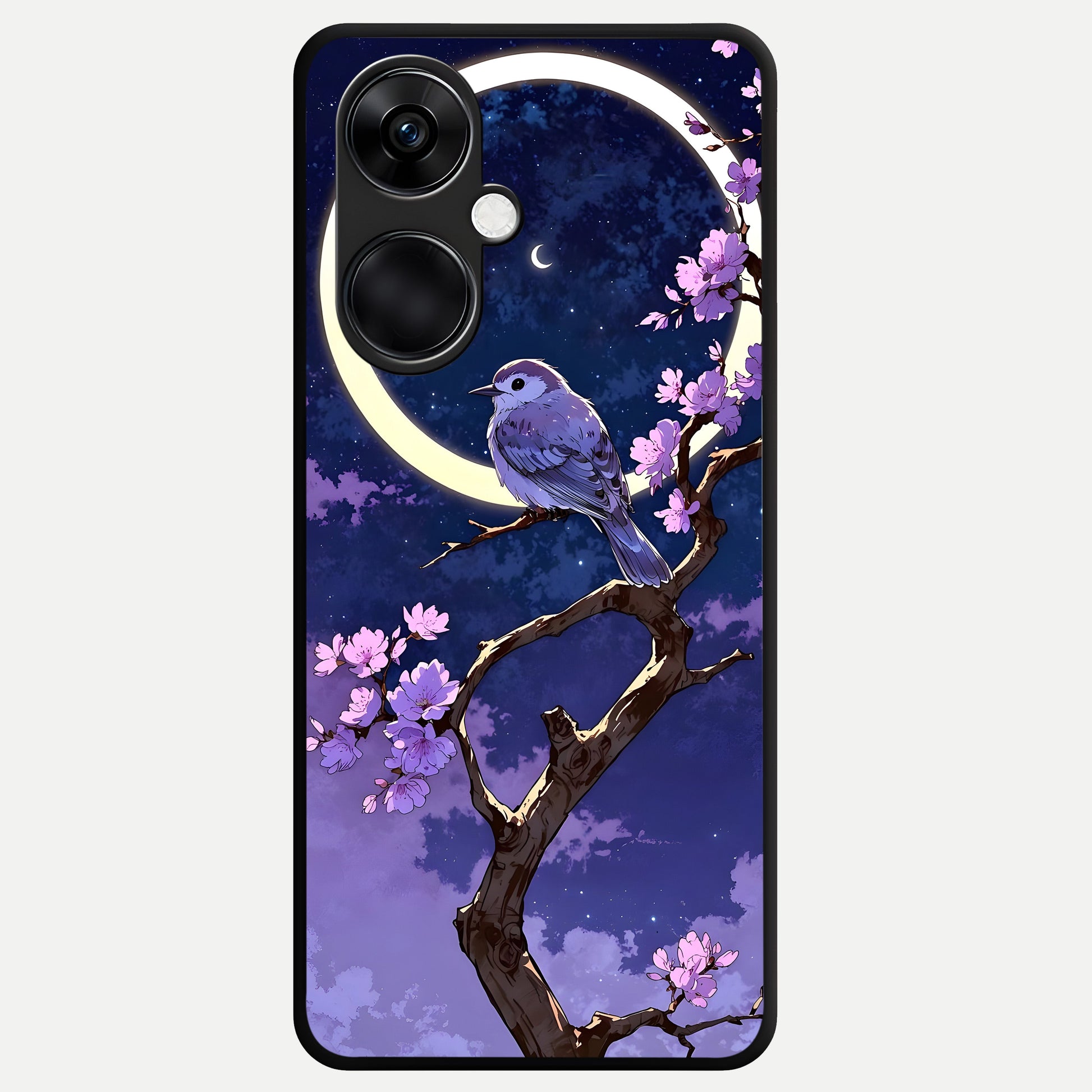  Celestial Bird Blossom Glass Case For Oneplus Nord CE3 back cover – full design glossy printed glass finish