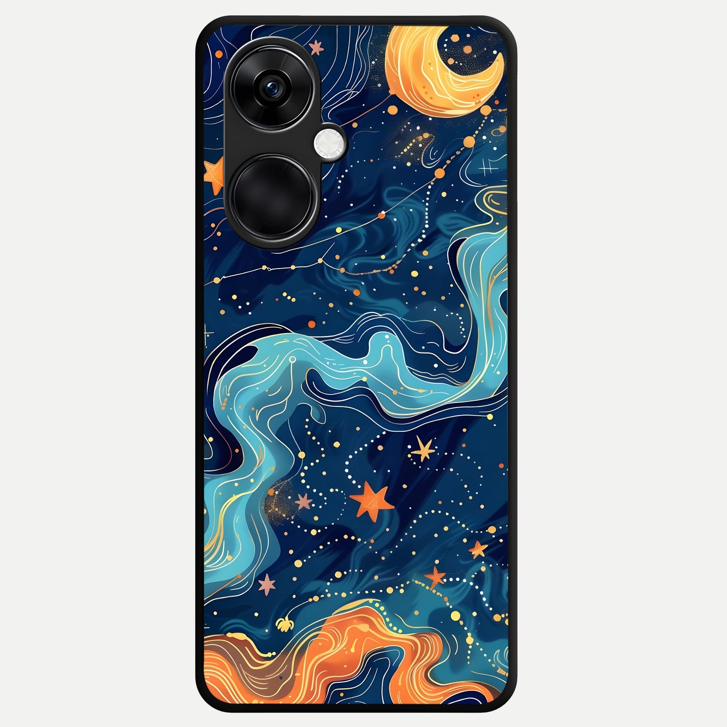  Celestial Dream Flow Glass Case For Oneplus Nord CE3 back cover – full design glossy printed glass finish