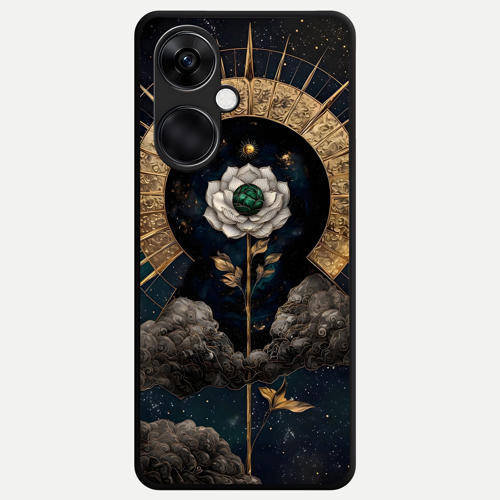  Celestial Lotus Morang Glass Case For Oneplus Nord CE3 back cover – full design glossy printed glass finish