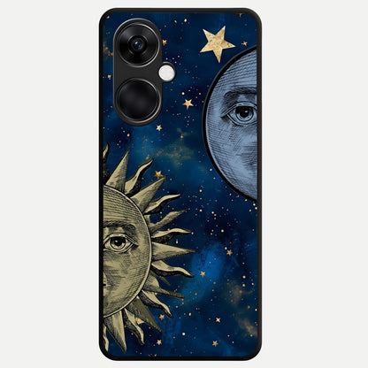  Celestial Moon With Sun Glass Case For Oneplus Nord CE3 back cover – full design glossy printed glass finish