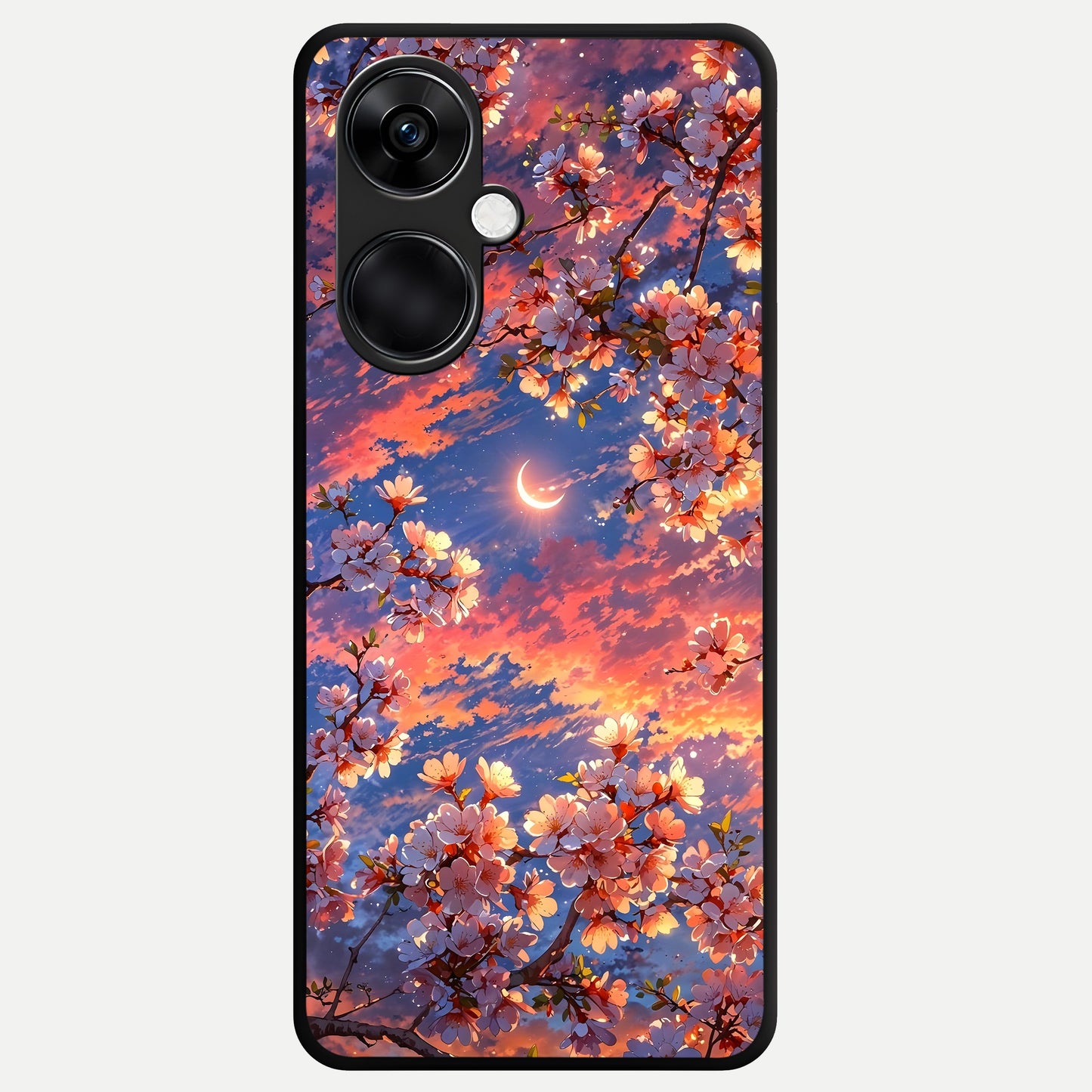  Celestial Sakura Sunset Glass Case For Oneplus Nord CE3 back cover – full design glossy printed glass finish