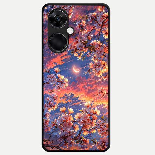 Celestial Sakura Sunset Glass Case For Oneplus Nord CE3 back cover – full design glossy printed glass finish