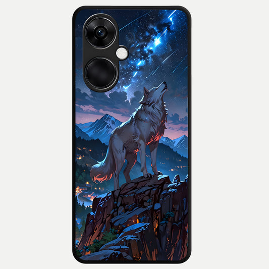  Celestial Wolf Howl Glass Case For Oneplus Nord CE3 back cover – full design glossy printed glass finish