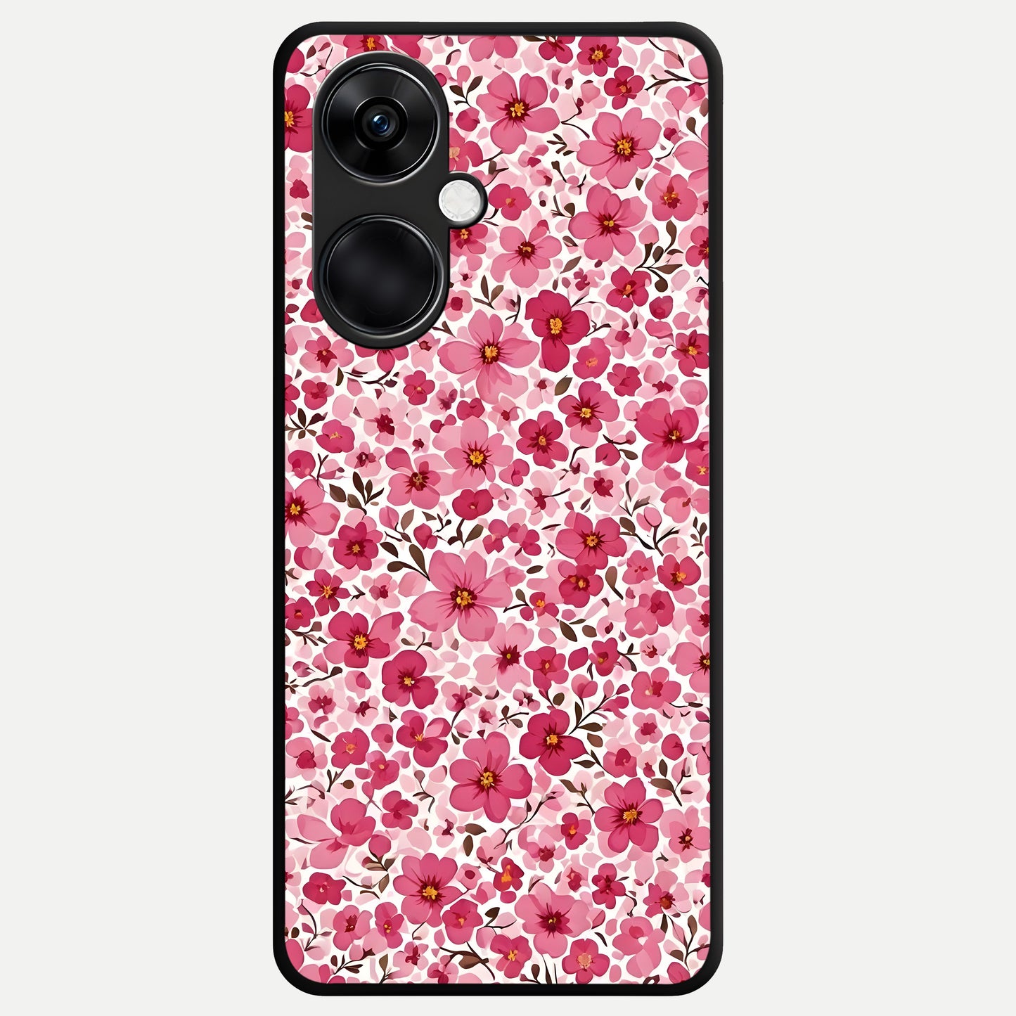  Cherry Blossom Charm Glass Case For Oneplus Nord CE3 back cover – full design glossy printed glass finish