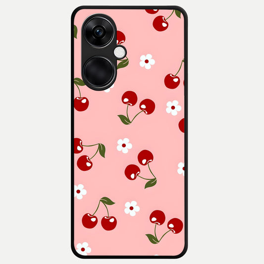  Cherry Love Mood Glass Case For Oneplus Nord CE3 back cover – full design glossy printed glass finish