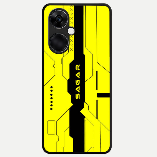  Circuit CYBERPUNK Custom Name Glass Case For Oneplus Nord CE3 back cover – full design glossy printed glass finish