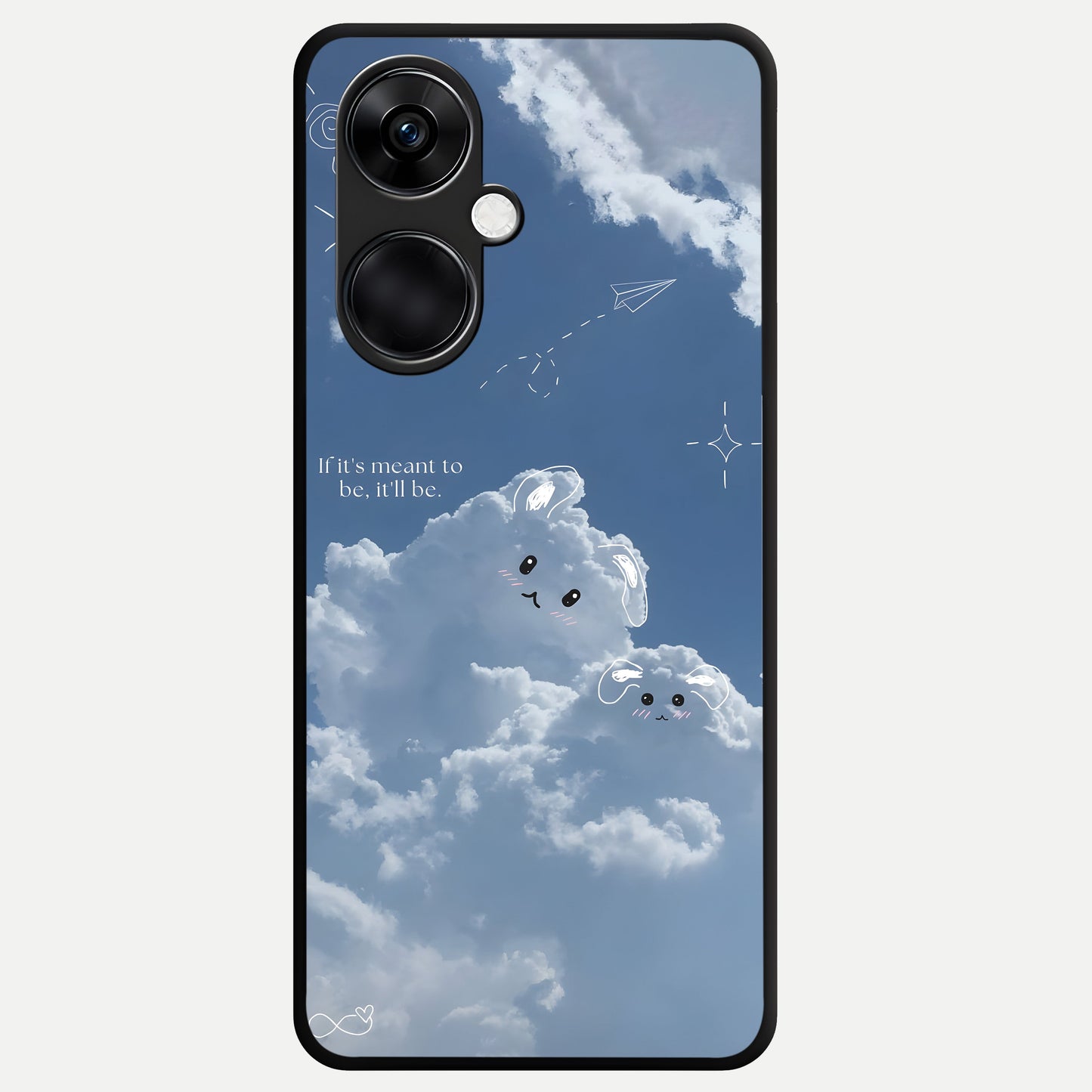  Cloud Bunny Dreams Glass Case For Oneplus Nord CE3 back cover – full design glossy printed glass finish