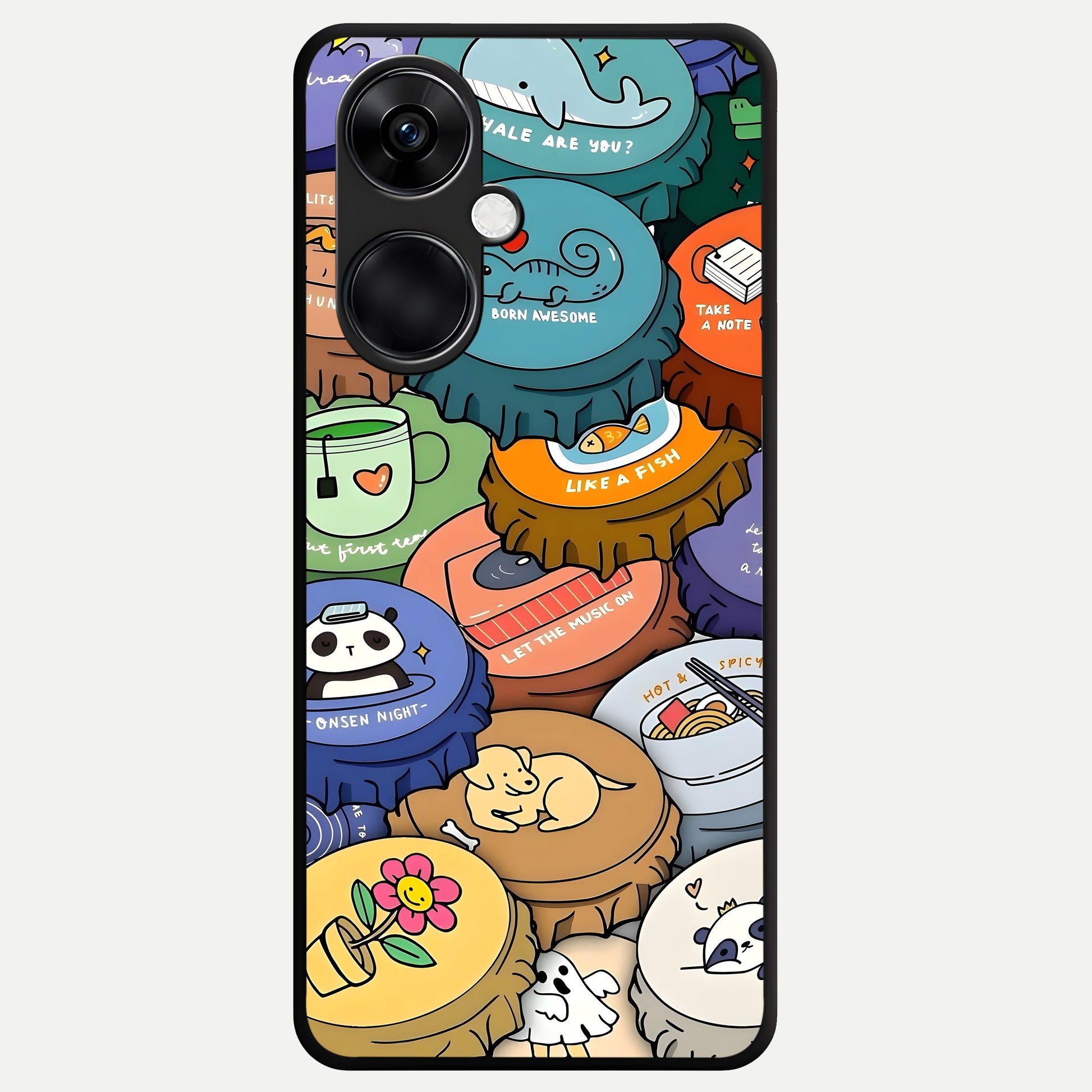 Coins Patterns Glass Case For Oneplus Nord CE3 back cover – full design glossy printed glass finish