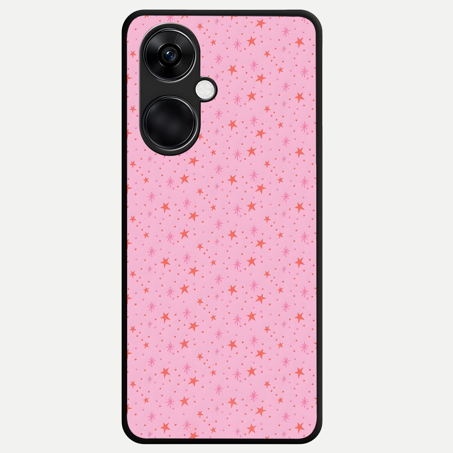  Cosmic Pink Sparkle Glass Case For Oneplus Nord CE3 back cover – full design glossy printed glass finish