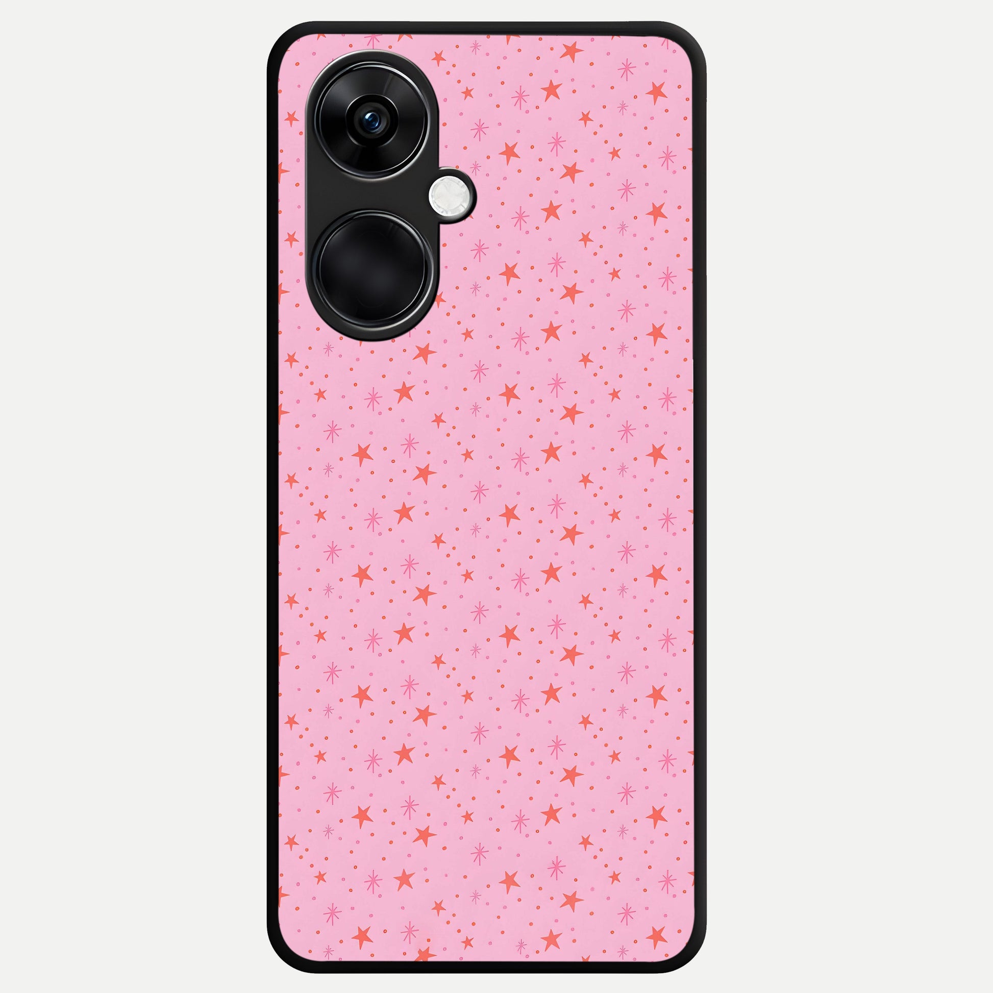  Cosmic Pink Sparkle Glass Case For Oneplus Nord CE3 back cover – full design glossy printed glass finish