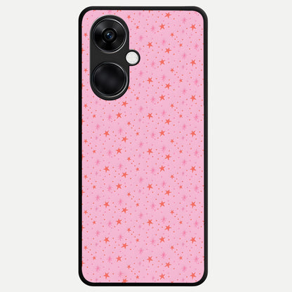  Cosmic Pink Sparkle Glass Case For Oneplus Nord CE3 back cover – full design glossy printed glass finish