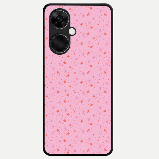  Cosmic Pink Sparkle Glass Case For Oneplus Nord CE3 back cover – full design glossy printed glass finish