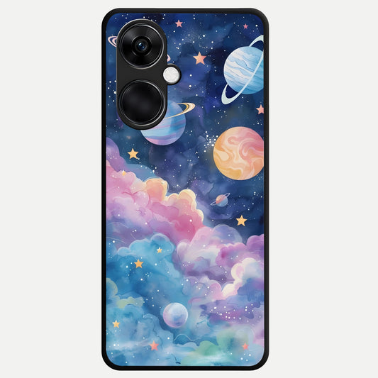  Cosmic Planet Dreams Glass Case For Oneplus Nord CE3 back cover – full design glossy printed glass finish