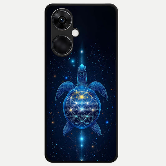  Crimson Blue Turtle Glass Case For Oneplus Nord CE3 back cover – full design glossy printed glass finish