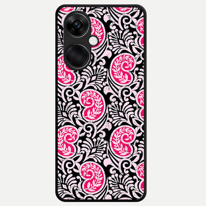  Crimson Paisley Charm Glass Case For Oneplus Nord CE3 back cover – full design glossy printed glass finish