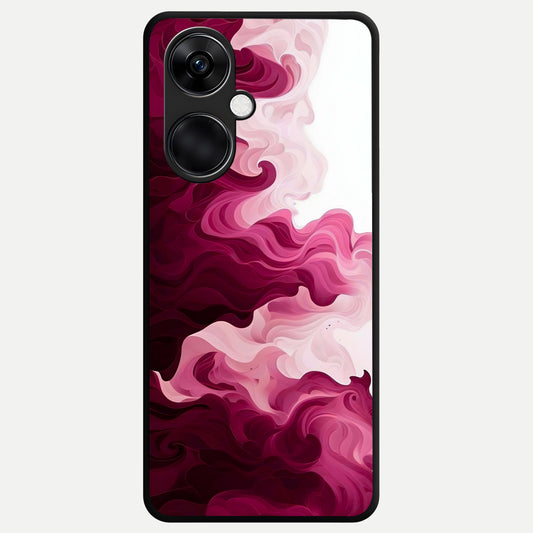  Crimson Wave Flow Glass Case For Oneplus Nord CE3 back cover – full design glossy printed glass finish