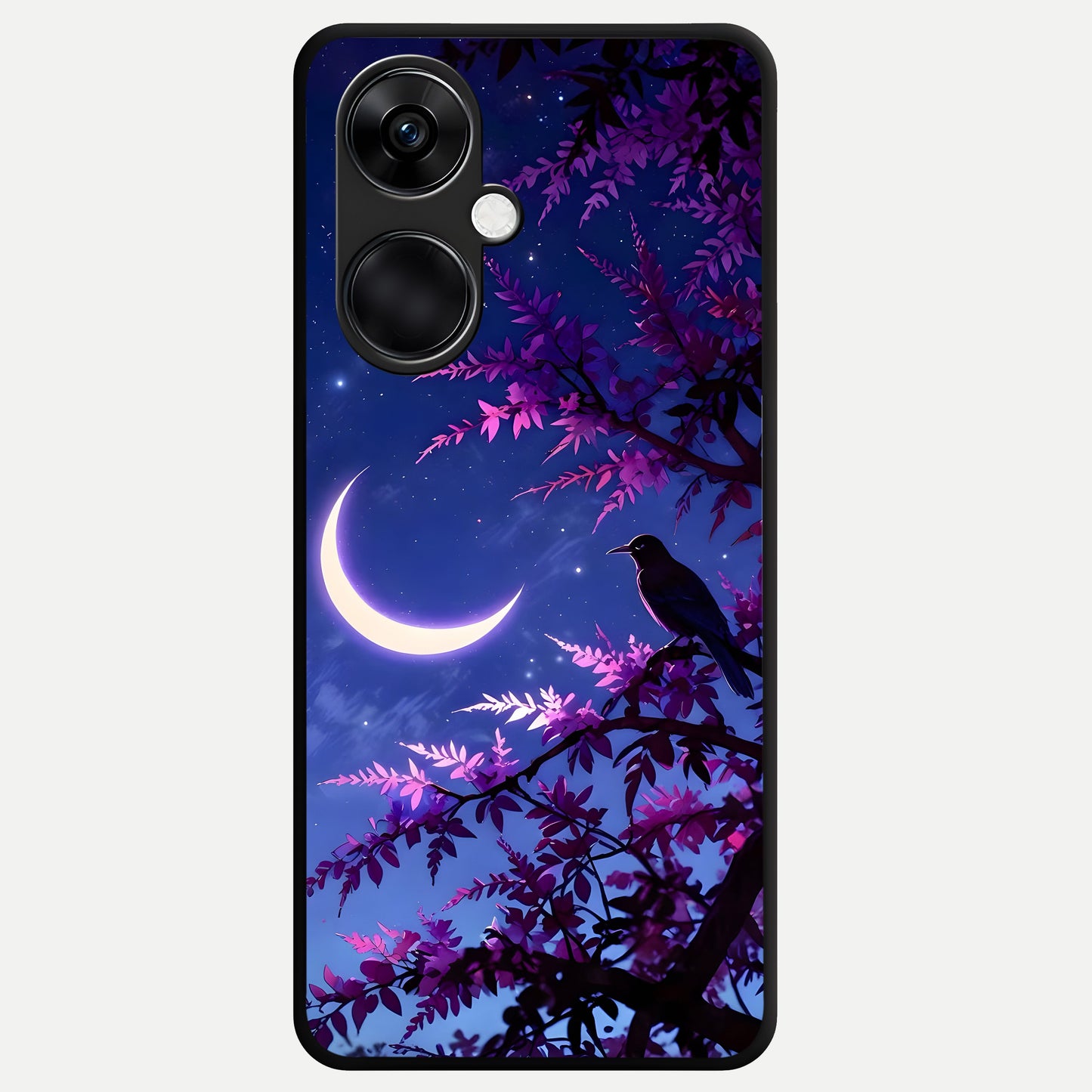  Crow And Moon Scenery Glass Case For Oneplus Nord CE3 back cover – full design glossy printed glass finish