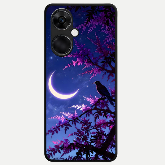  Crow And Moon Scenery Glass Case For Oneplus Nord CE3 back cover – full design glossy printed glass finish