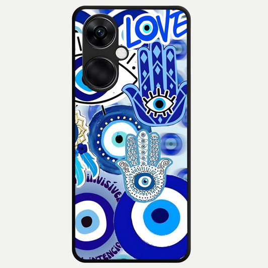  Evil Eyes Dream Glass Case For Oneplus Nord CE3 back cover – full design glossy printed glass finish