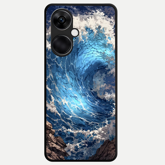  Giant Ocean Wave Glass Case For Oneplus Nord CE3 back cover – full design glossy printed glass finish