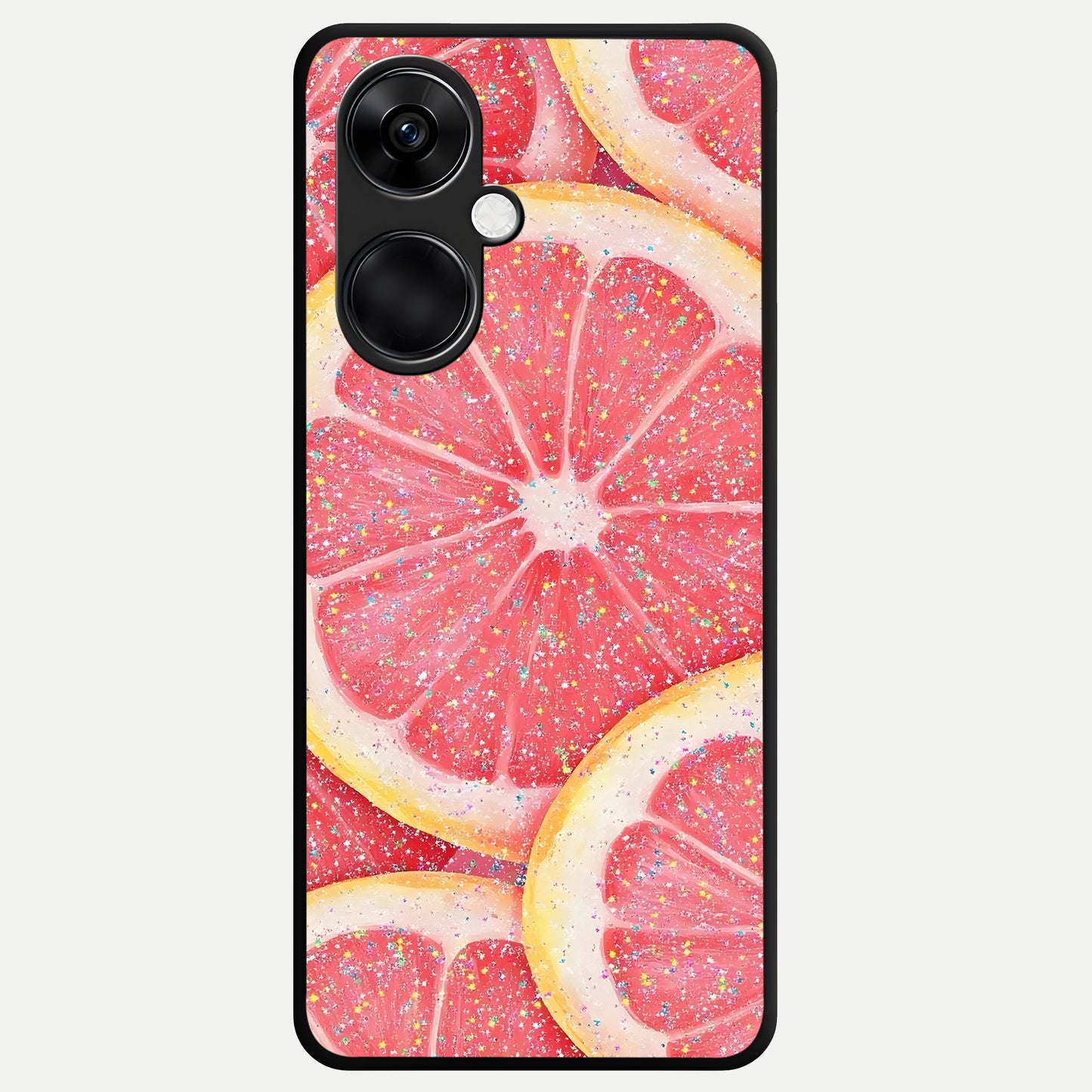  Glitter Grapefruit Glass Case For Oneplus Nord CE3 back cover – full design glossy printed glass finish