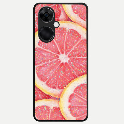  Glitter Grapefruit Glass Case For Oneplus Nord CE3 back cover – full design glossy printed glass finish