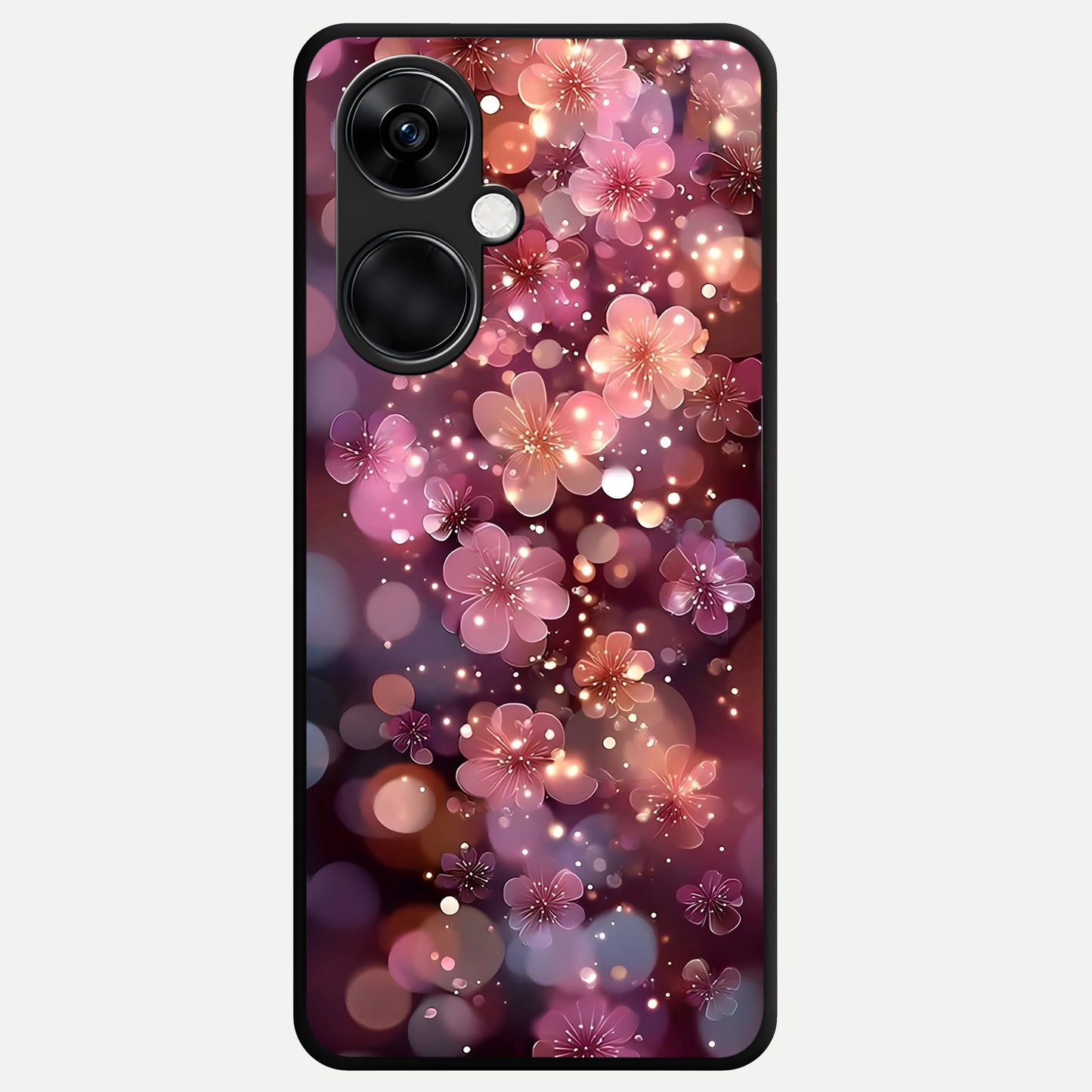  Glowing Petal Bliss Glass Case For Oneplus Nord CE3 back cover – full design glossy printed glass finish