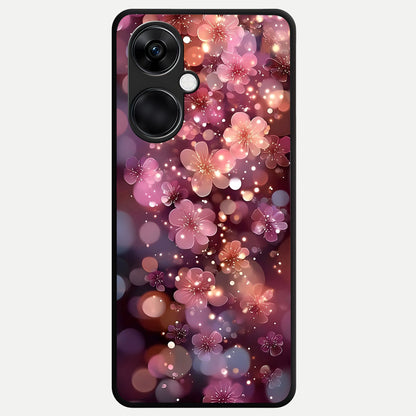 Glowing Petal Bliss Glass Case For Oneplus Nord CE3 back cover – full design glossy printed glass finish