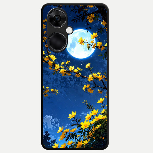  Golden Night Glow Glass Case For Oneplus Nord CE3 back cover – full design glossy printed glass finish
